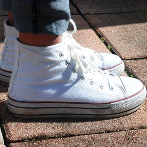 White Platform Faux Chuck Taylors
